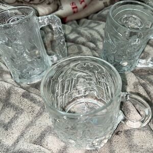 Batman Forever Embossed Clear Glass Mug Trio